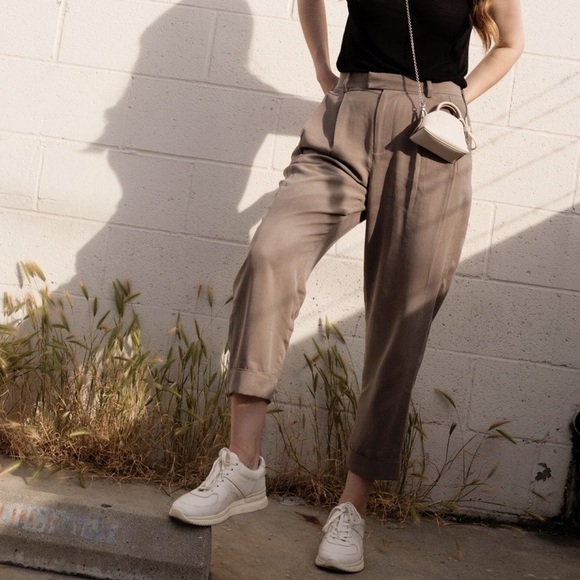 Everlane The Put Together Pleat Pant High Rise Cuffed Lyocell Clay - Picture 1 of 16